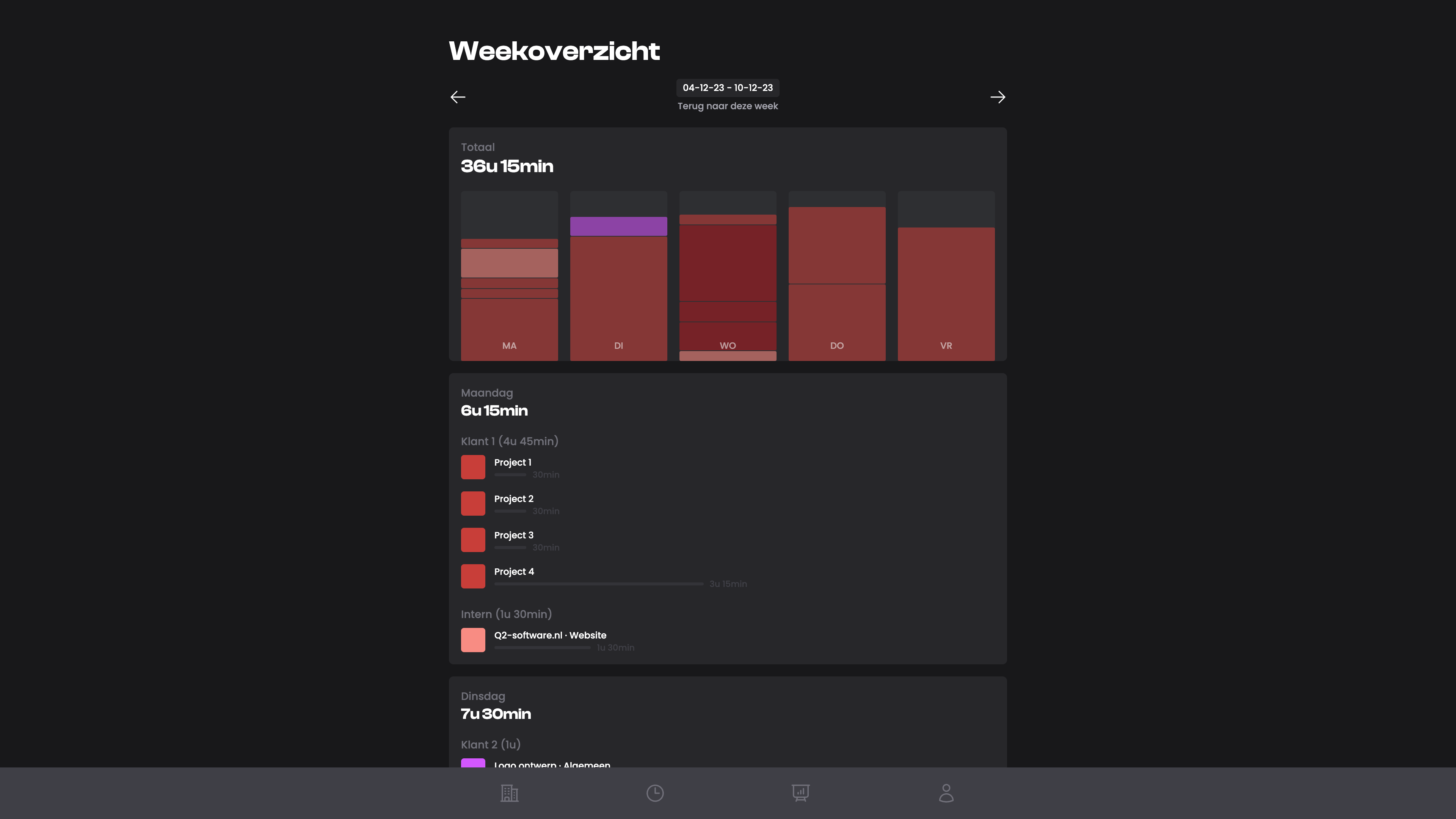 App om uren te boeken (Hybride App)